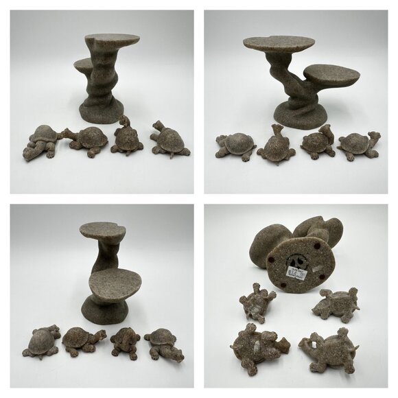 11 pc Vintage Quarry Critters Turtle / Tortoise Figures by Second Nature Design - Picture 9 of 12